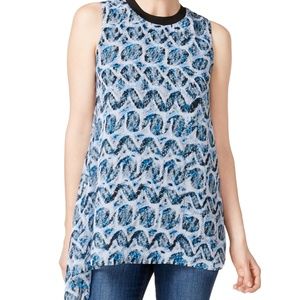 Rachel Roy Asymmetrical Hem Print Top